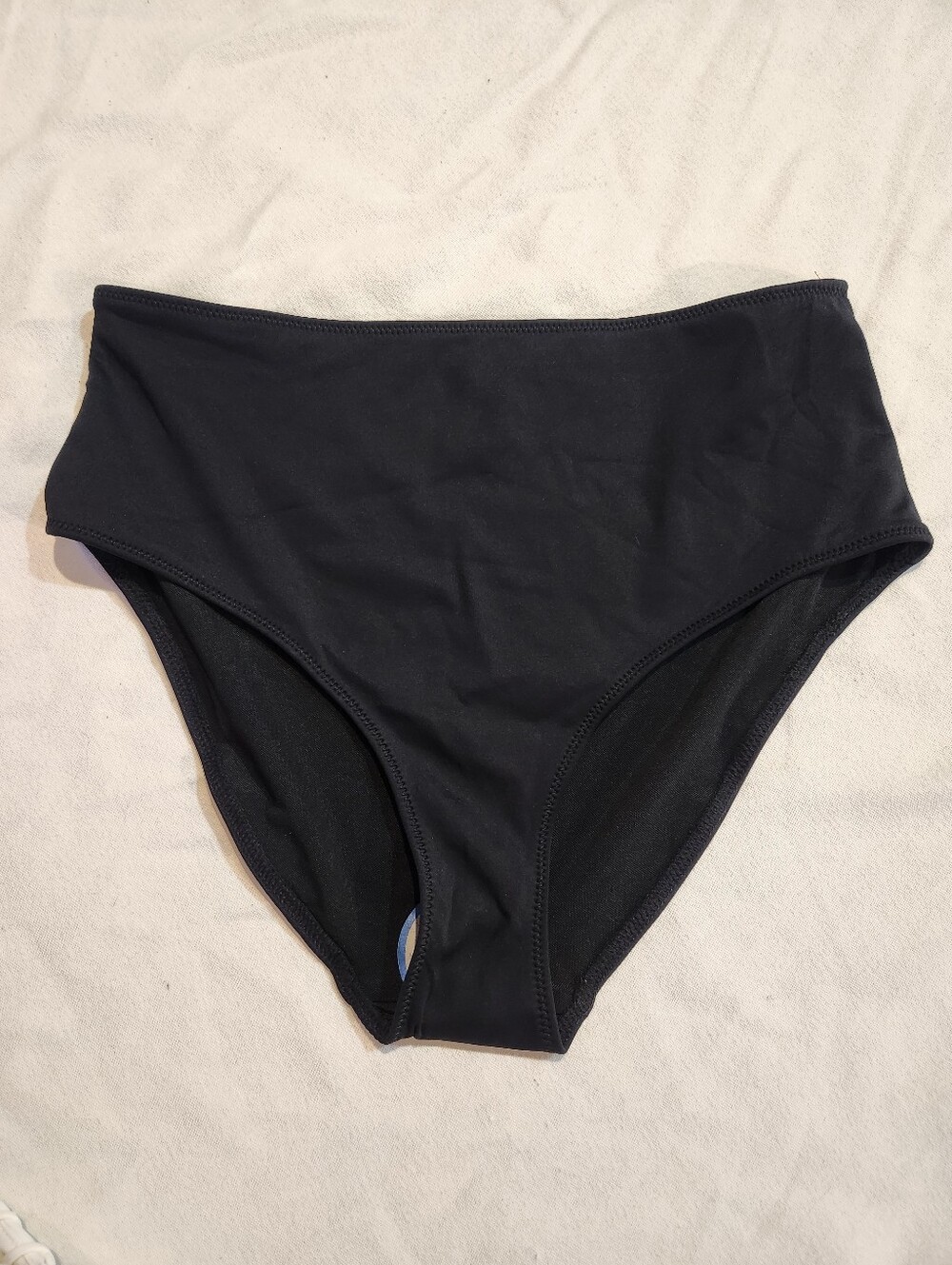Good American Good Waist High Waisted Bikini Bottom Black NWOT Size 4 / XL